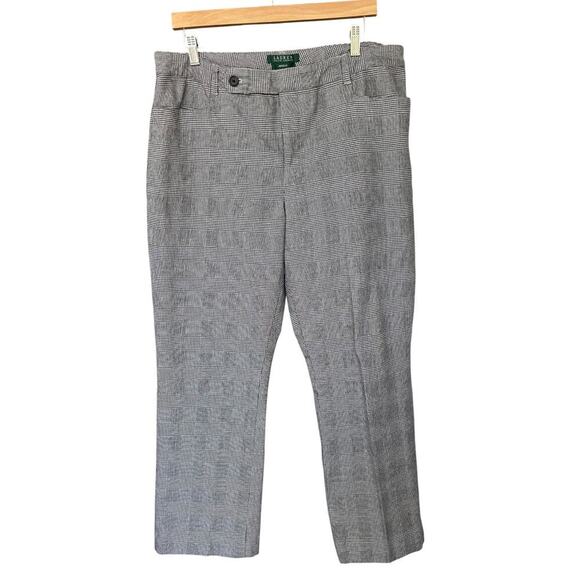 Lauren Ralph Lauren Adelle Black + White Houndstooth Thick Slacks Size 16 - Picture 2 of 5